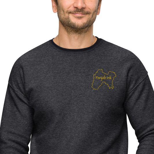Logo Embroidered Unisex sueded fleece sweatshirt